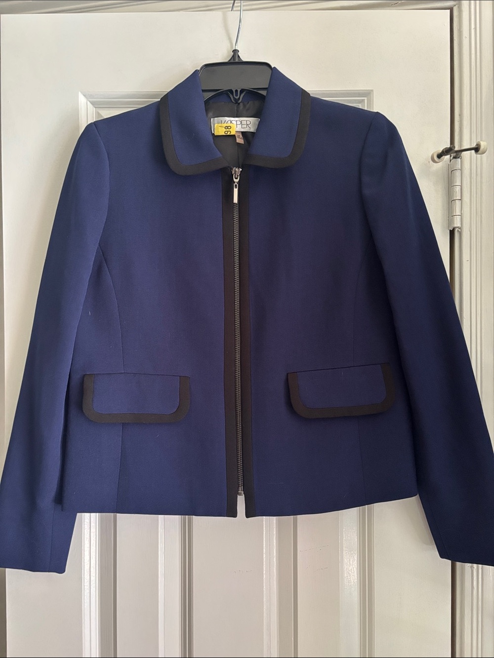 Kasper Navy Jacket with Black Trim